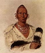 George Catlin Black hawk,Sac Chief oil painting on canvas